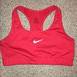 Red Nike sports bra